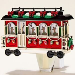 Festive Reindeer Red Trolley Cart Christmas Tree Projector Wallflower Plug NEW